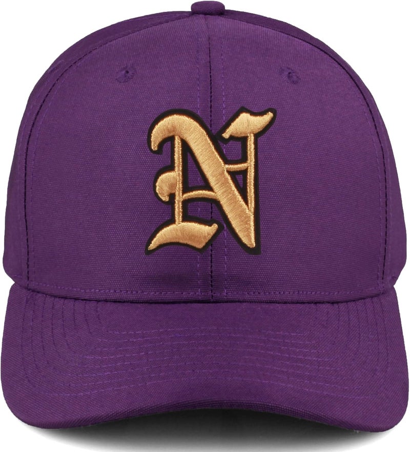 Daxton Store Premium Mid Profile Hat Semi Curved Visor Cap Black Gold Gothic Embroidered A to Z Letter Number Initial - Image 2